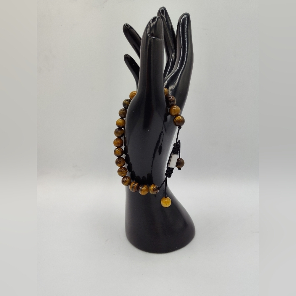 Tiger Eye Unisex Adjustable Beaded Bracelet NWOT